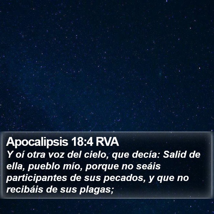 Apocalipsis 18:4 RVA Bible Study