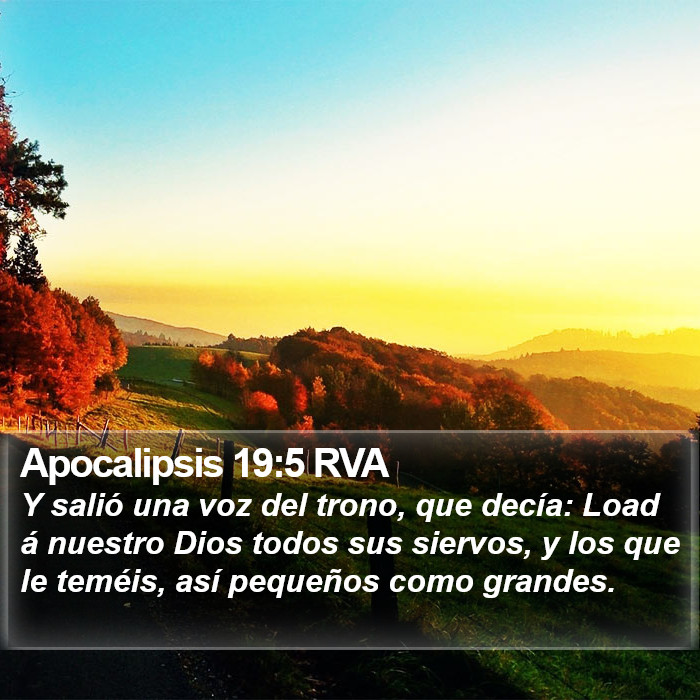 Apocalipsis 19:5 RVA Bible Study